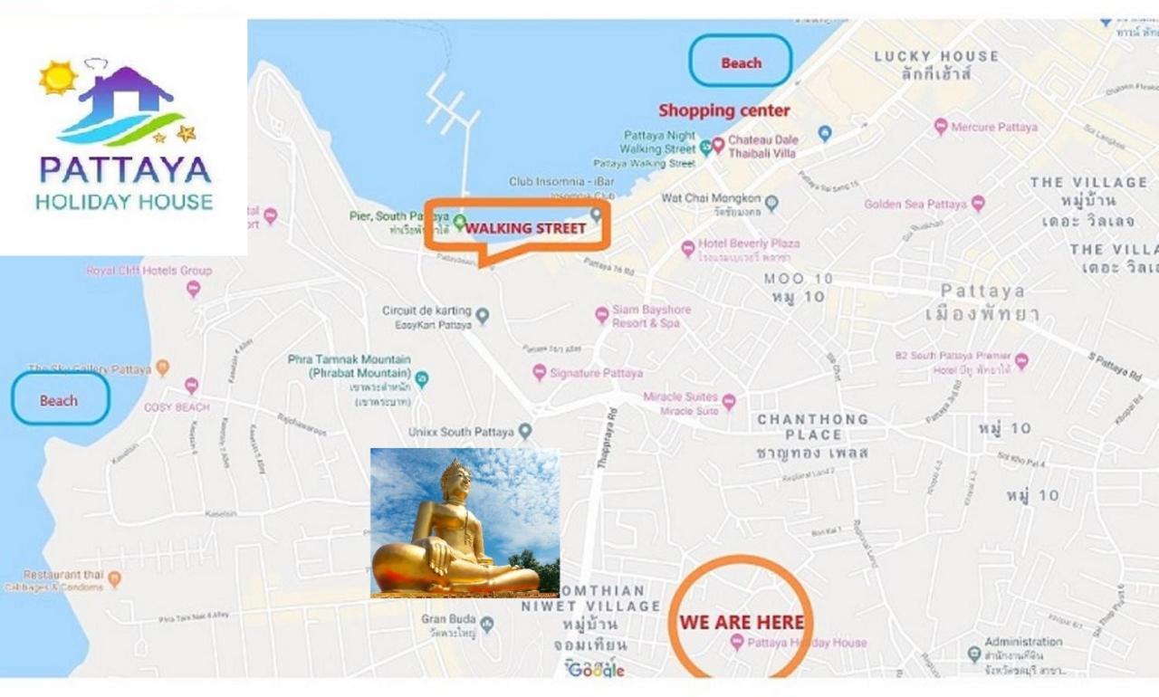 Corner Villa - Pattaya Holiday House Walking Street 4 Bedrooms Exteriör bild