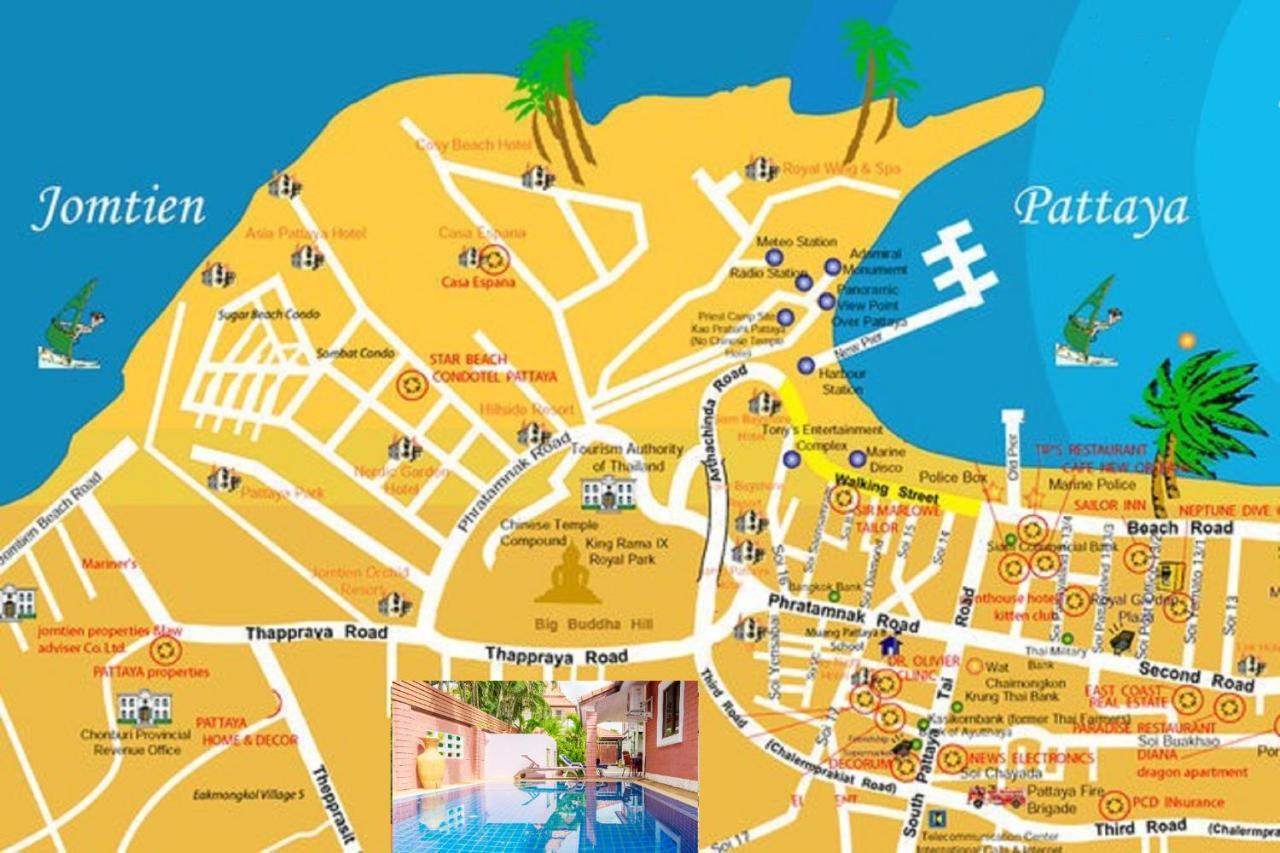 Corner Villa - Pattaya Holiday House Walking Street 4 Bedrooms Exteriör bild